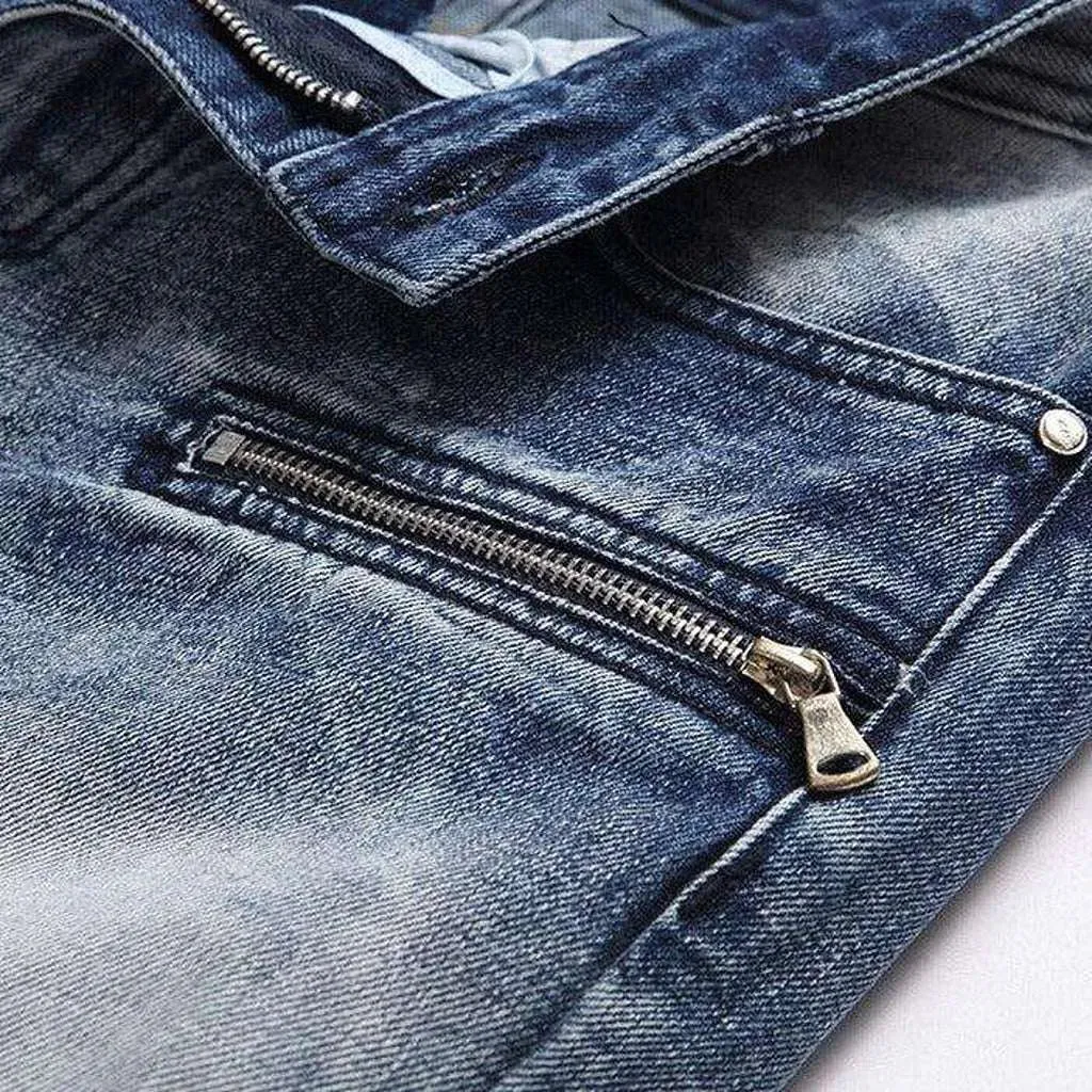 Biker jeans with zippers