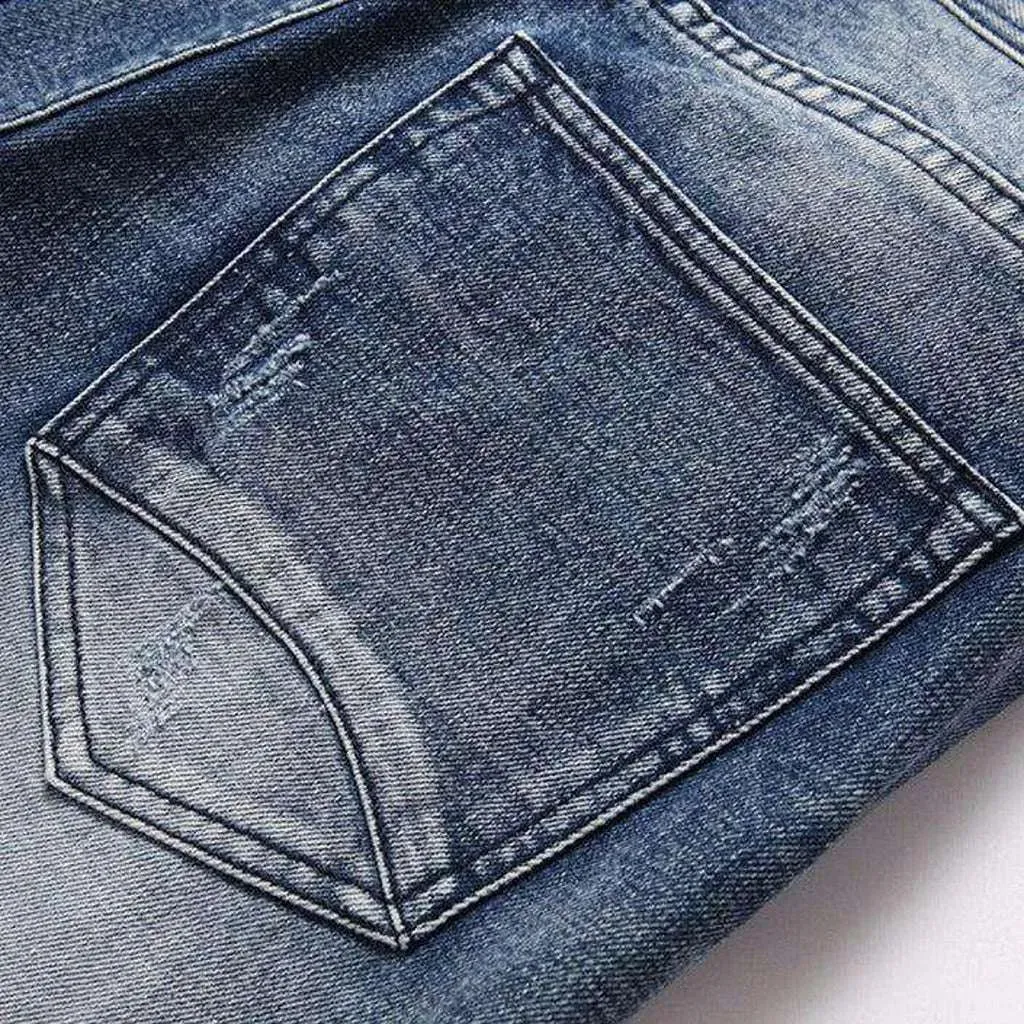 Biker jeans with zippers