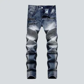 Biker jeans with zippers