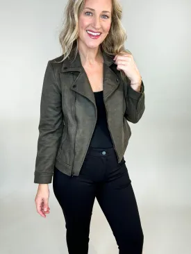 Black Olive Moto Jacket