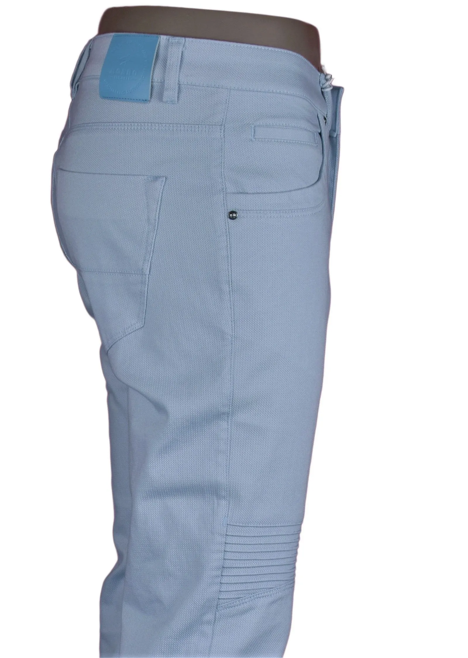 Blue Biker Twill Stretch Slim Pants