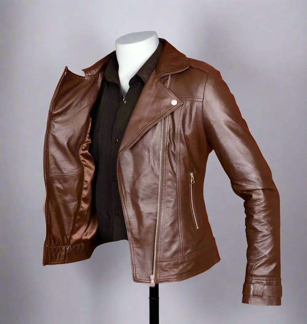 Brown Leather Jacket For Women