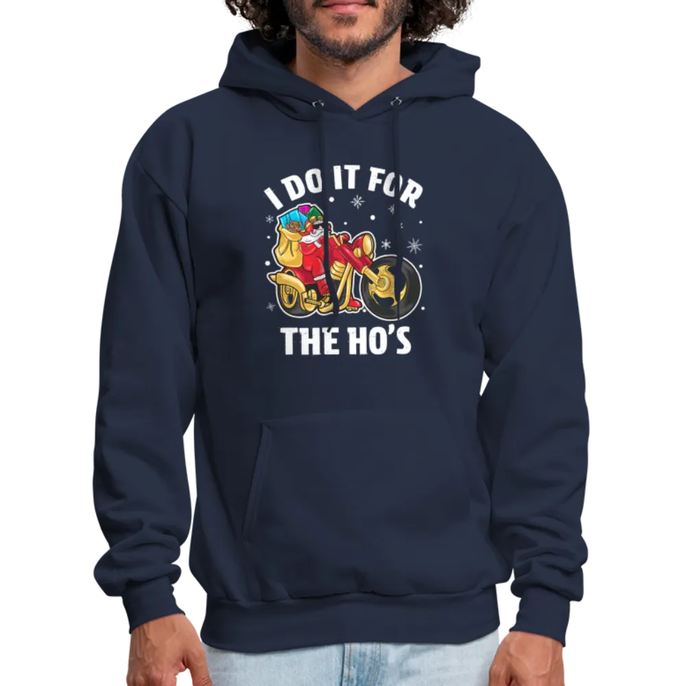 Christmas Biker Santa Riding Motorcycle I Do It For The Ho's Hoodie