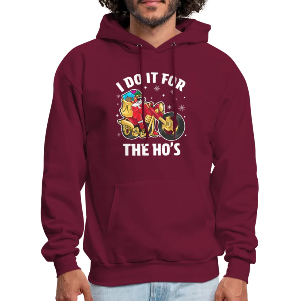 Christmas Biker Santa Riding Motorcycle I Do It For The Ho's Hoodie