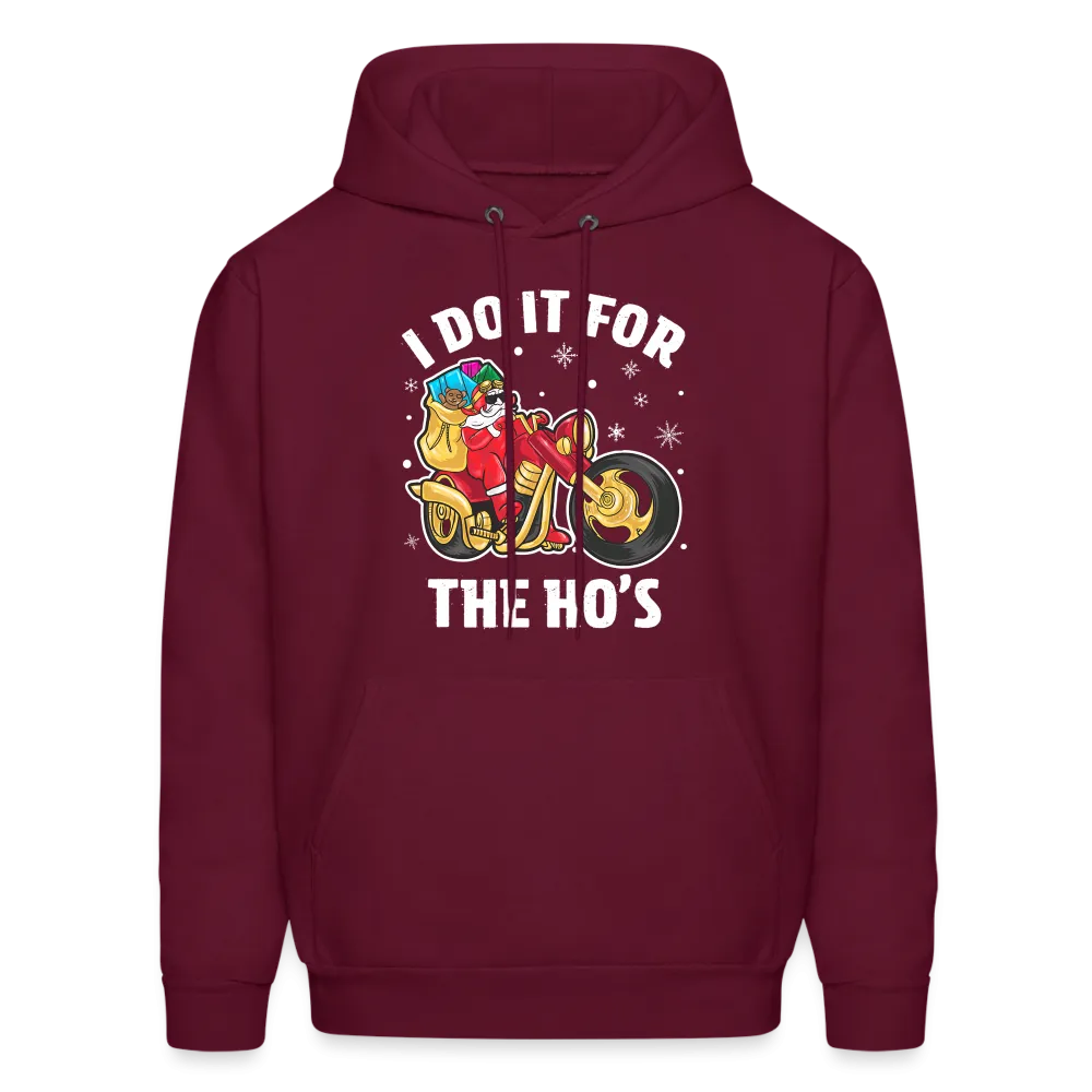 Christmas Biker Santa Riding Motorcycle I Do It For The Ho's Hoodie