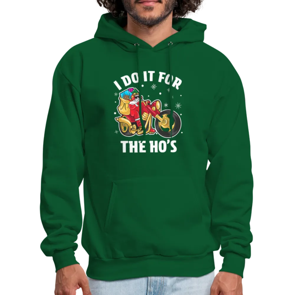 Christmas Biker Santa Riding Motorcycle I Do It For The Ho's Hoodie