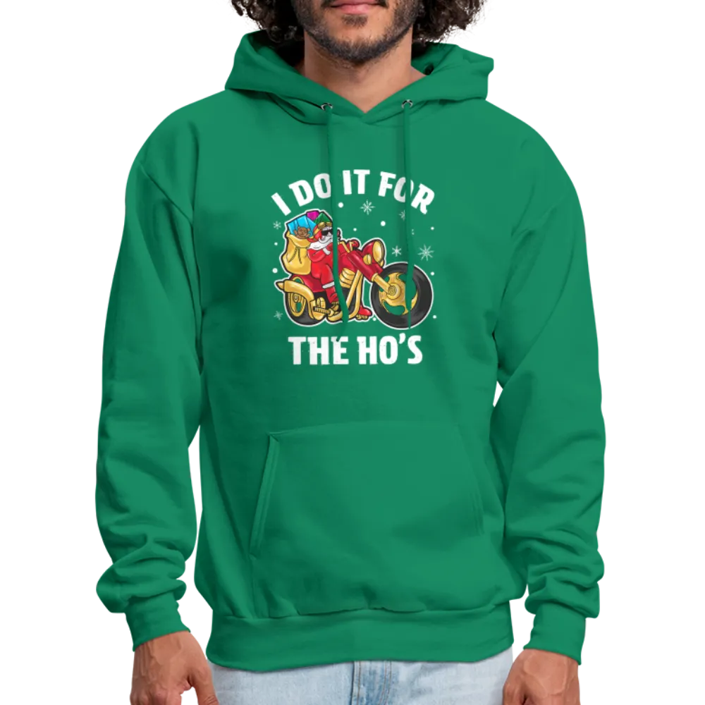 Christmas Biker Santa Riding Motorcycle I Do It For The Ho's Hoodie