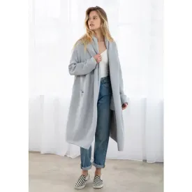 Cozy Oversized Two Pocket Coatigan - Platinum