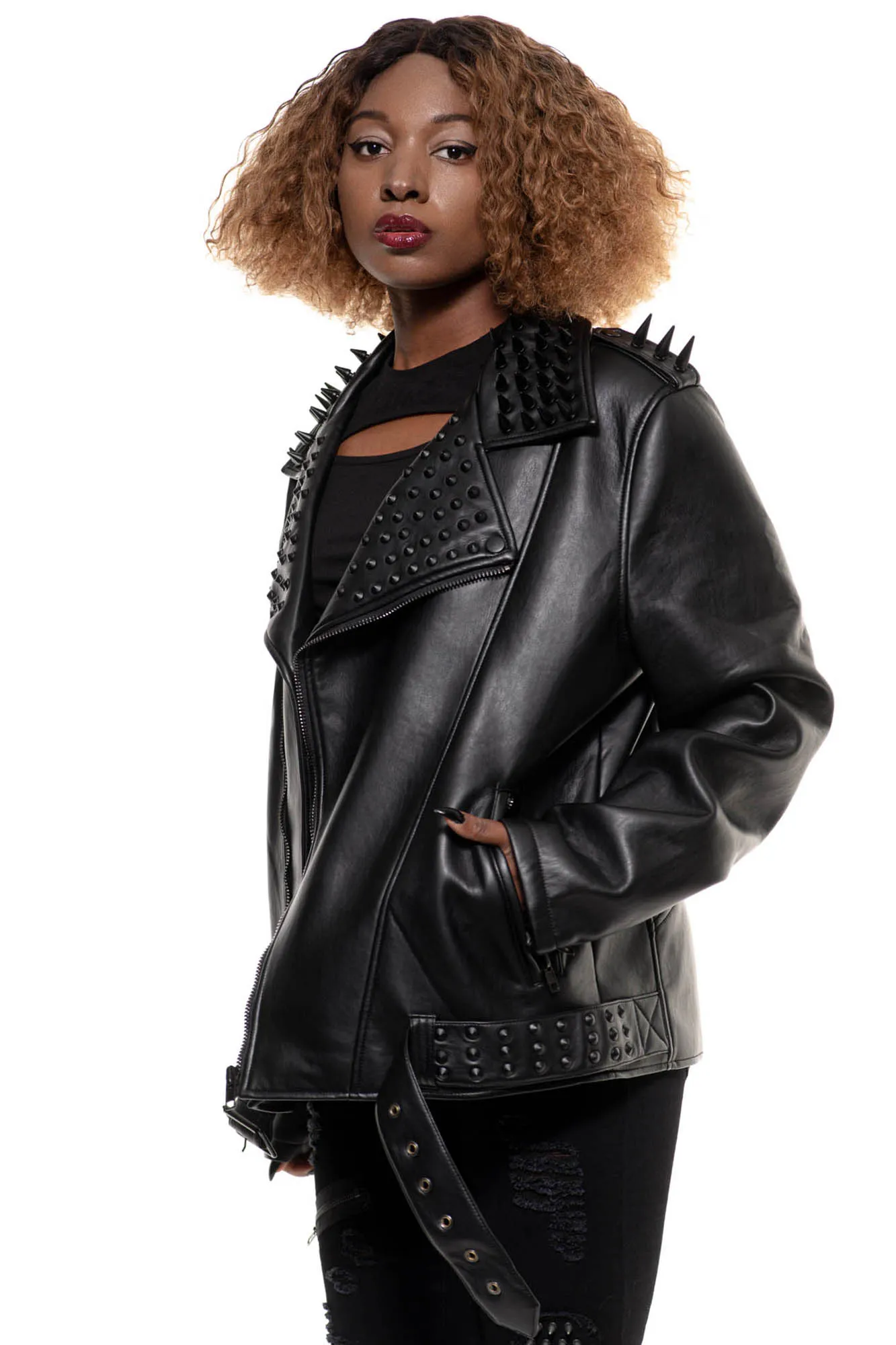 Creeping Death Biker Jacket [BLACK STUDS]