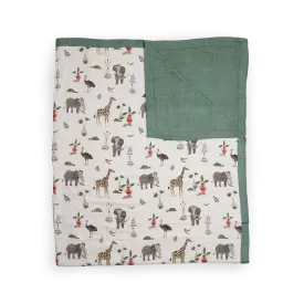 Deluxe Muslin Quilted Throw - Safari Social 2