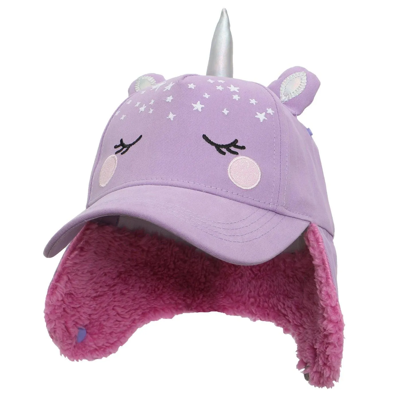 Flapjack Kids 3D Caps with Earflaps - Unicorn