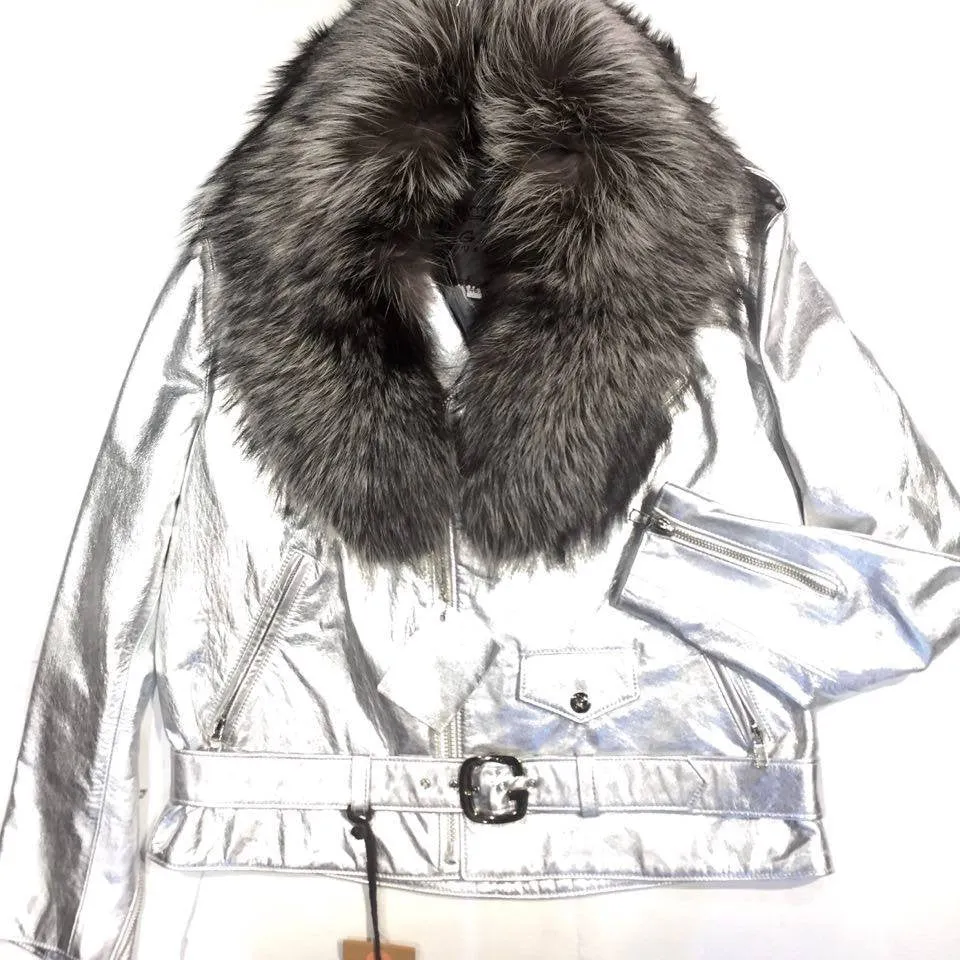 G-Gator Silver Coyote/Lambskin Biker Jacket