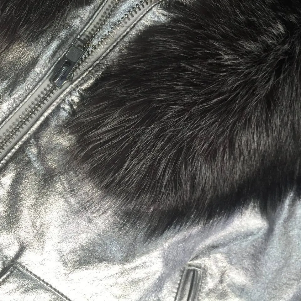 G-Gator Silver Coyote/Lambskin Biker Jacket