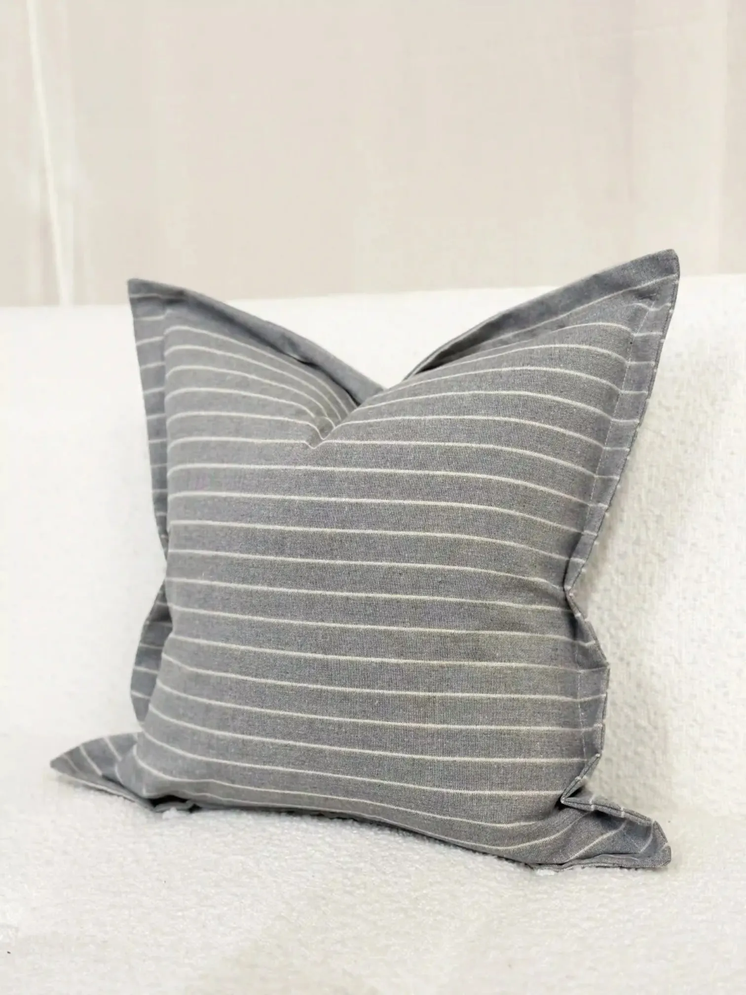 Grey Luxury Linen Blend Cushion Cover - 45cm x 45cm