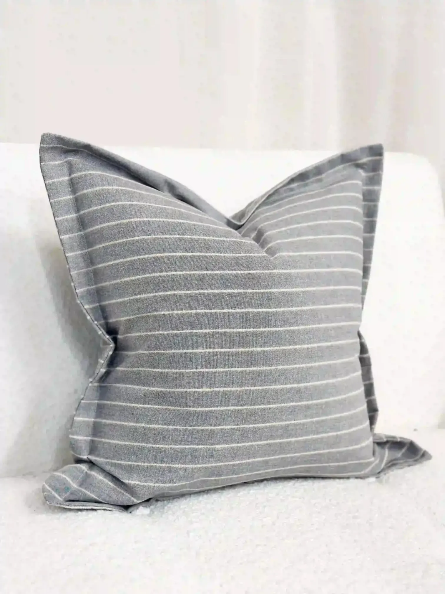 Grey Luxury Linen Blend Cushion Cover - 45cm x 45cm