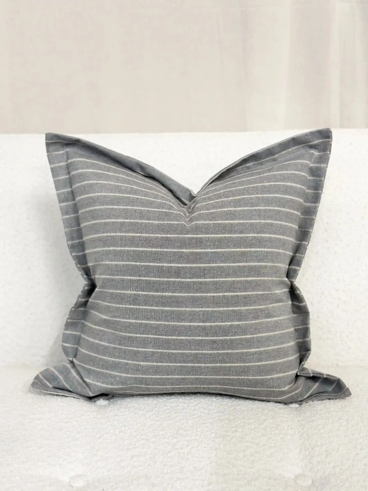 Grey Luxury Linen Blend Cushion Cover - 45cm x 45cm