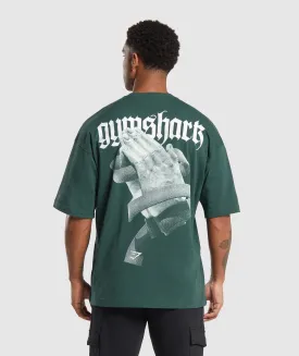 Gymshark Prayer Hands T-Shirt - Fog Green