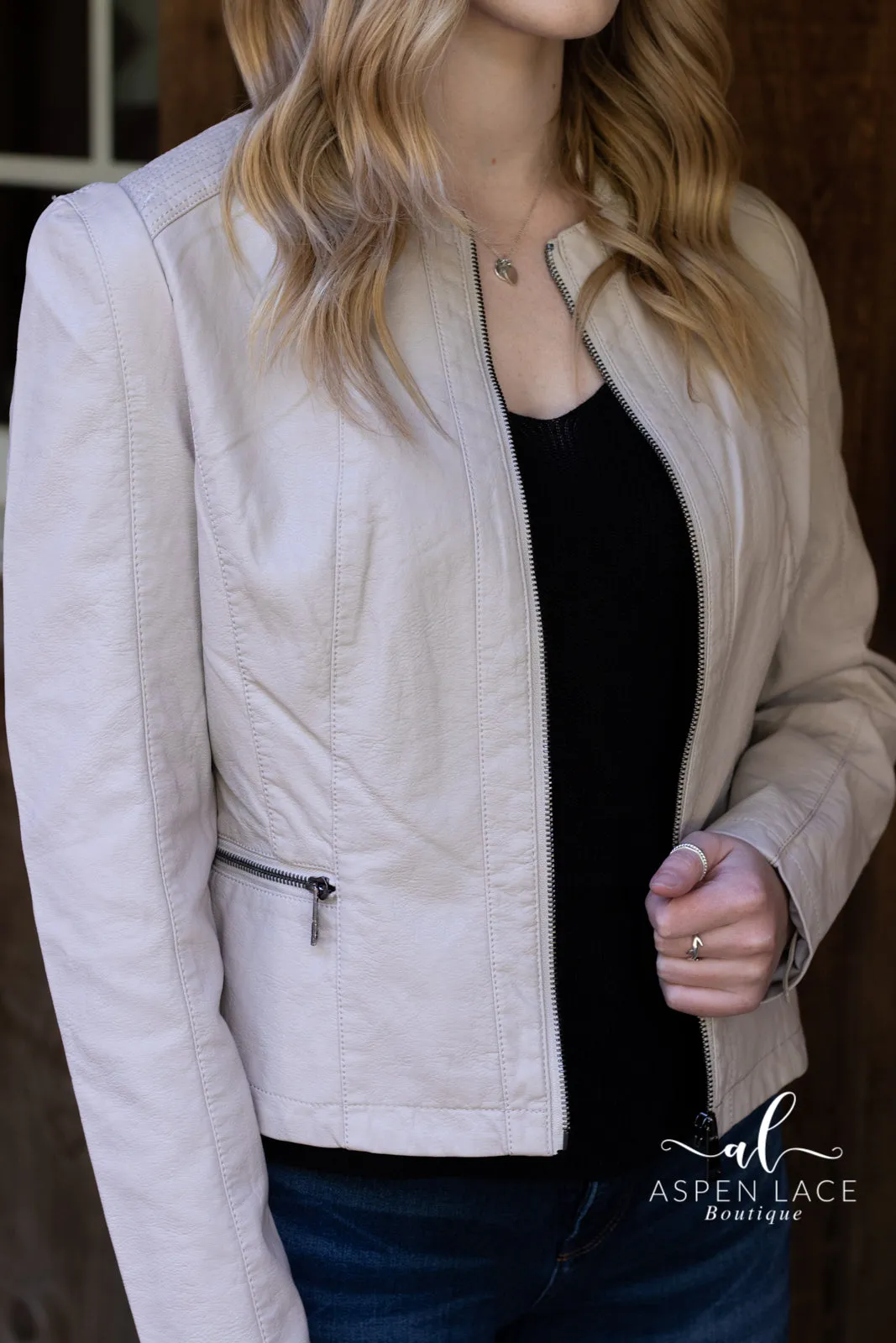 Karina Moto Jacket (Cream)