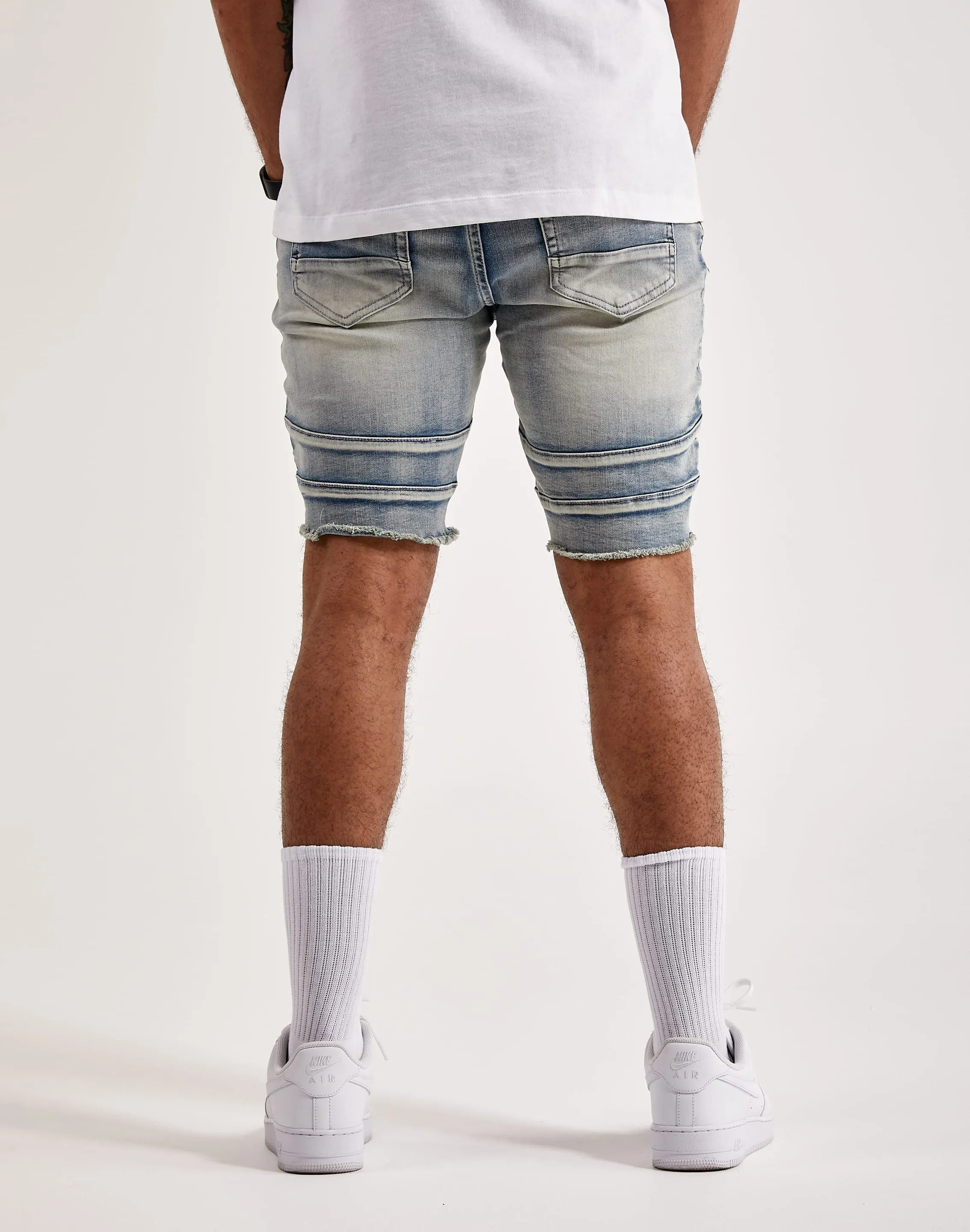 Kilogram Moto Denim Shorts