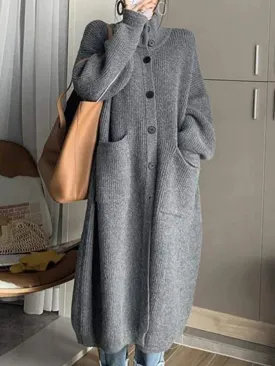 Luxe Oversized Knitted Coat with Pockets