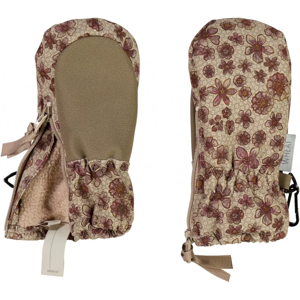 Mittens Zipper Tech - winter blush flowers