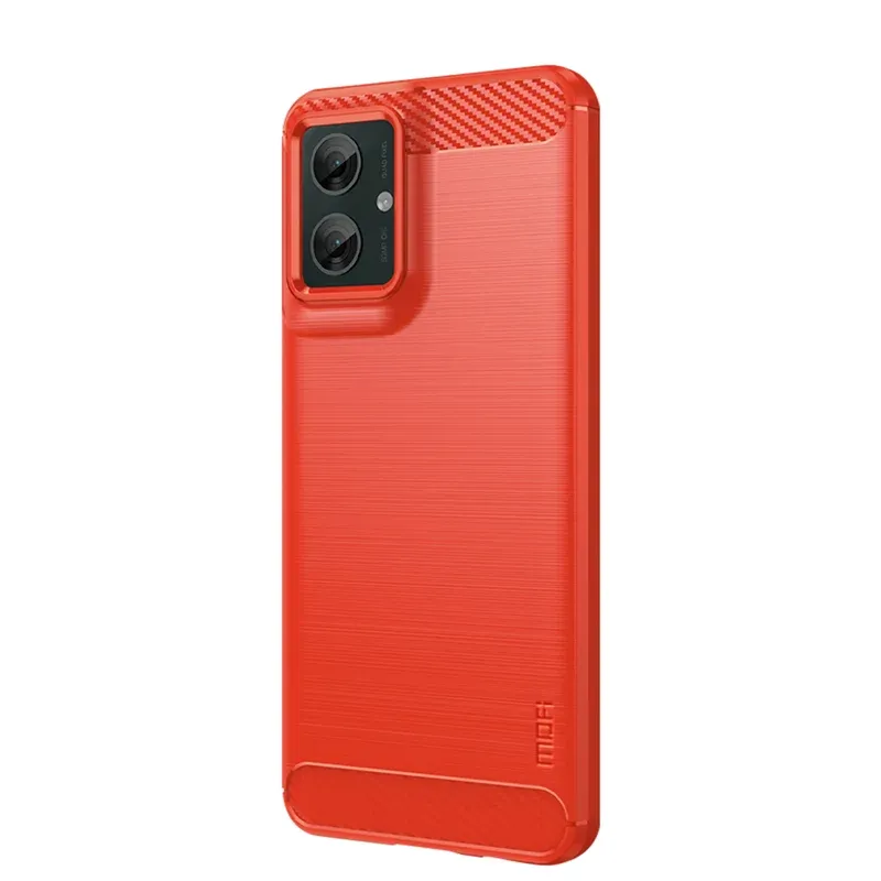 Motorola Moto G55 5G MOFI Carbon Fiber Cover - Rød