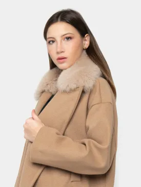 NEWYORK - beige fox collar