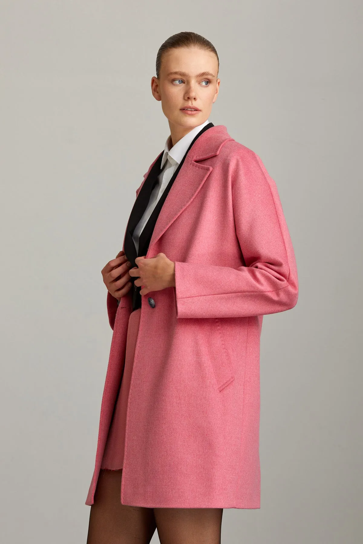 Oversize Caitlyn Patterned Single-Button Coat