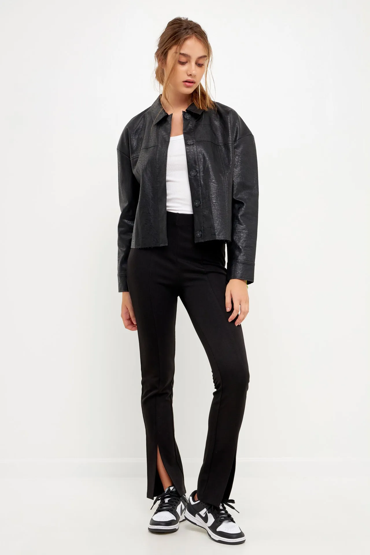 Oversized Faux Leather Jacket