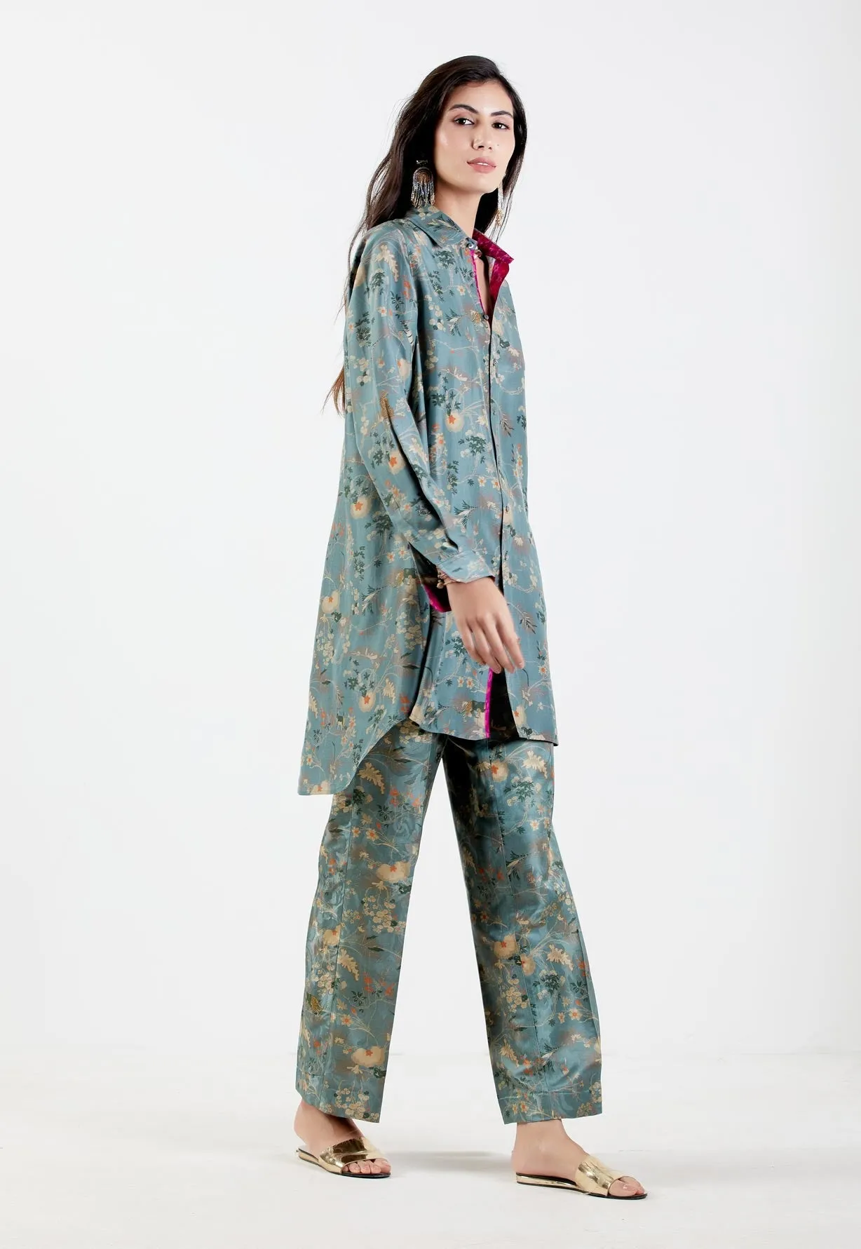 Oversized Shirt Silk Twill Mist