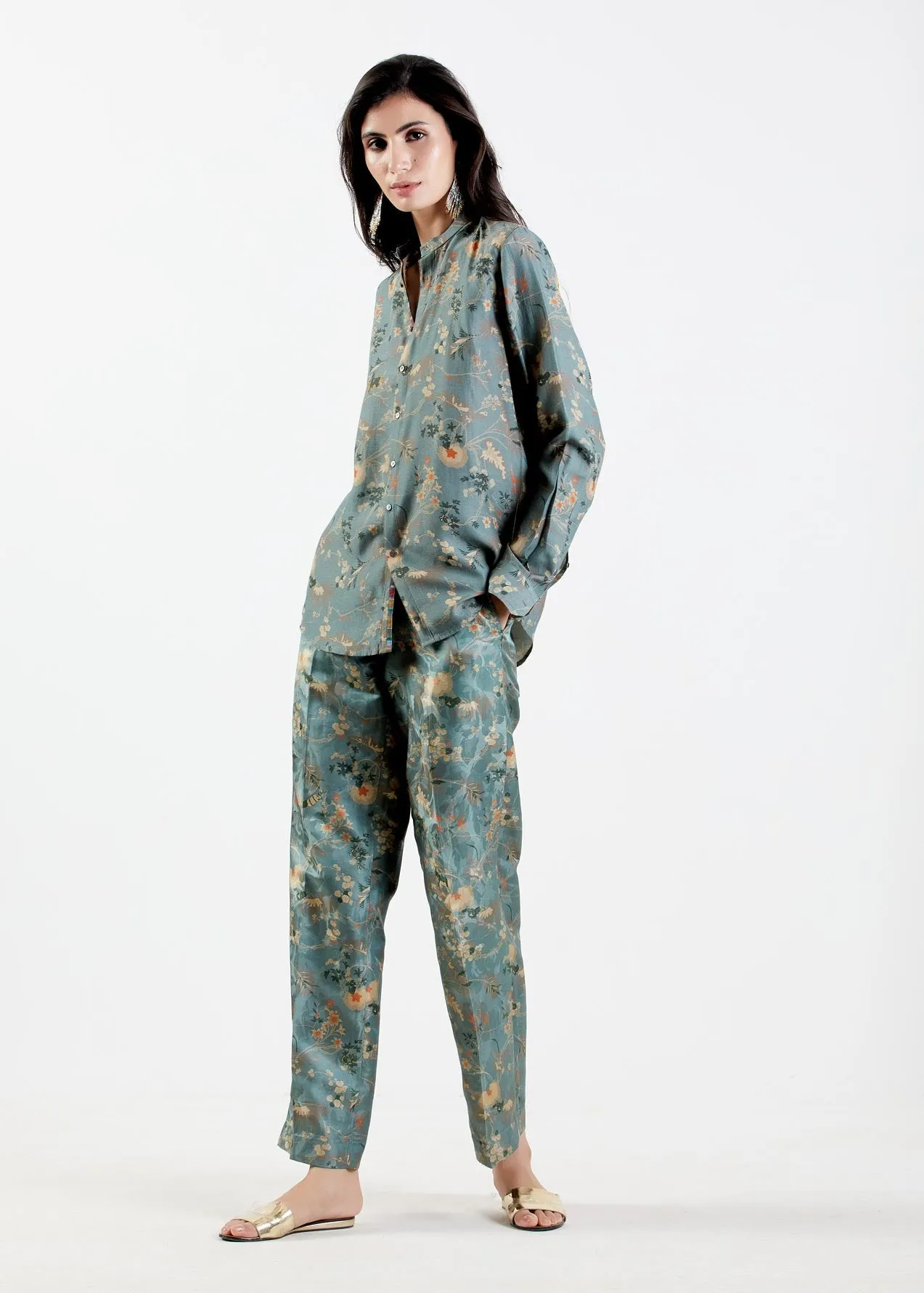 Oversized Shirt Silk Twill Mist