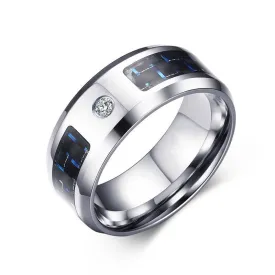 Pacific Carbon Fiber Rhinestone Ring