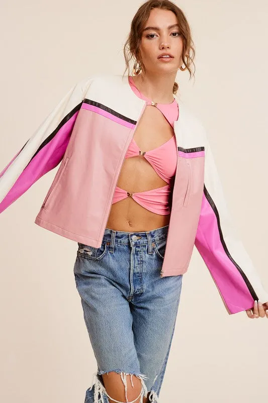 Pink Barcelona Moto Jacket