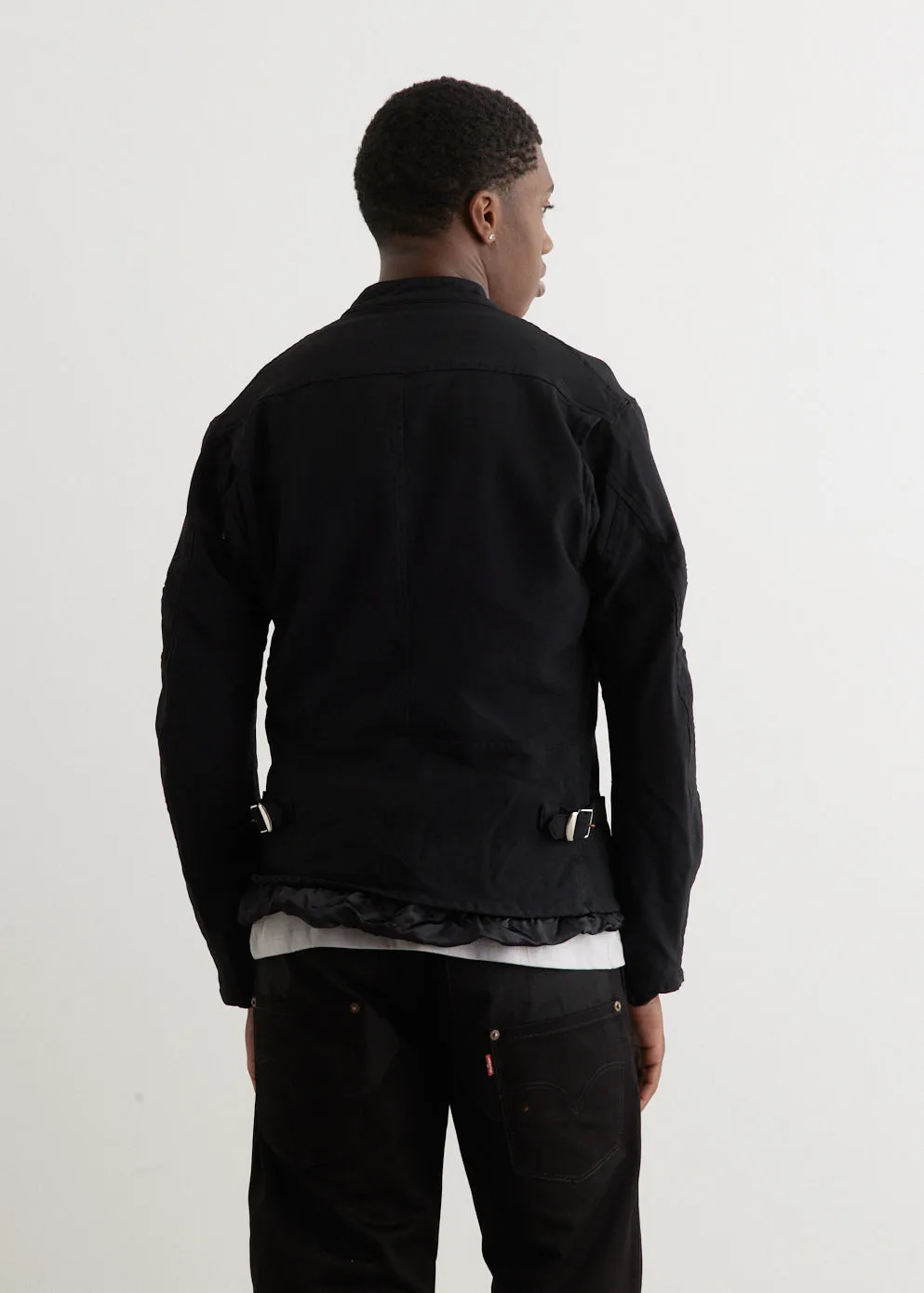 Polyester Serge Overdyed Biker Jacket