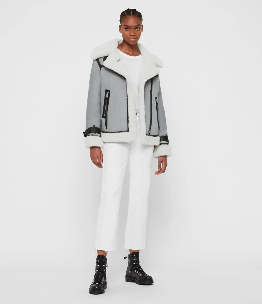 Priya Shearling Biker Jacket