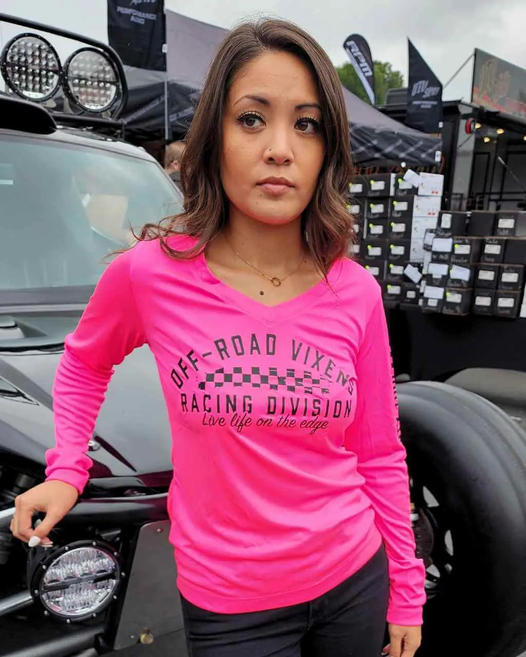 Racing Division LS Tech Tee - Neon Pink