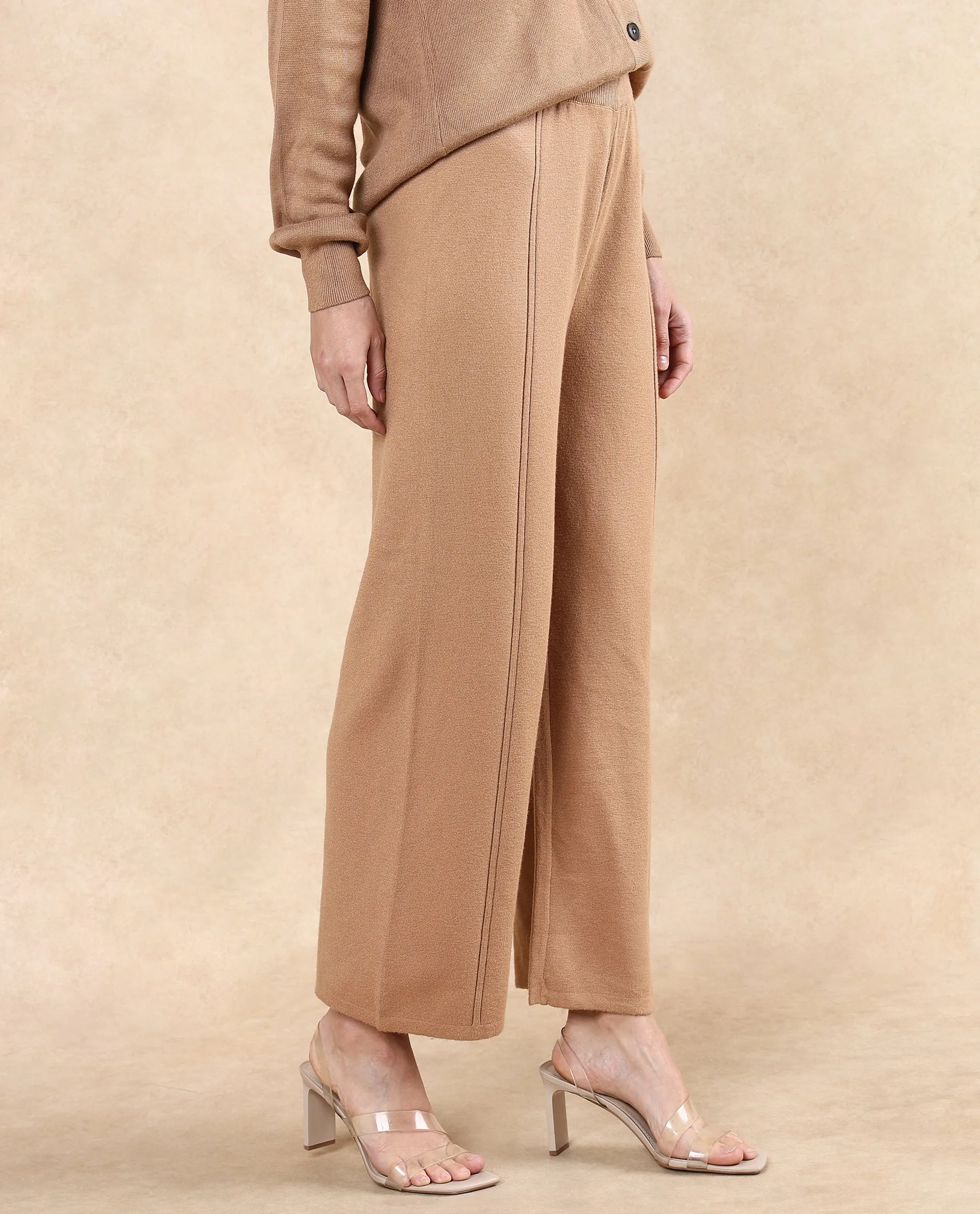 Rareism Women Omerli B Beige Oversized Fit Plain Trouser