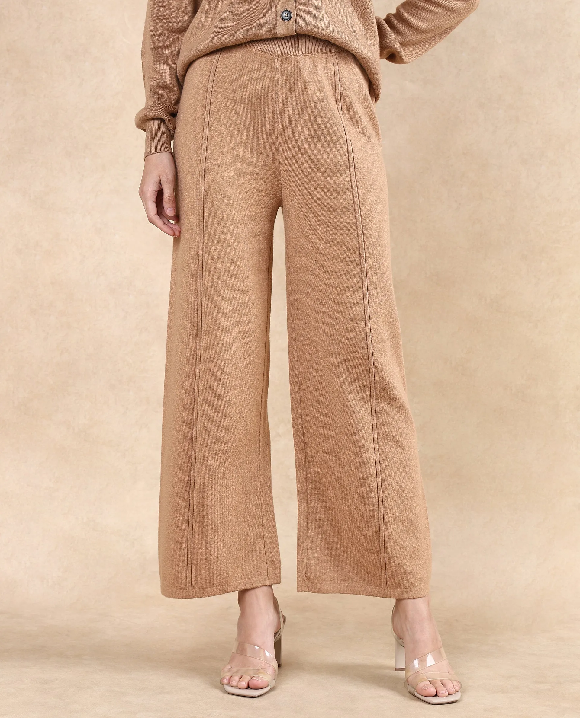 Rareism Women Omerli B Beige Oversized Fit Plain Trouser