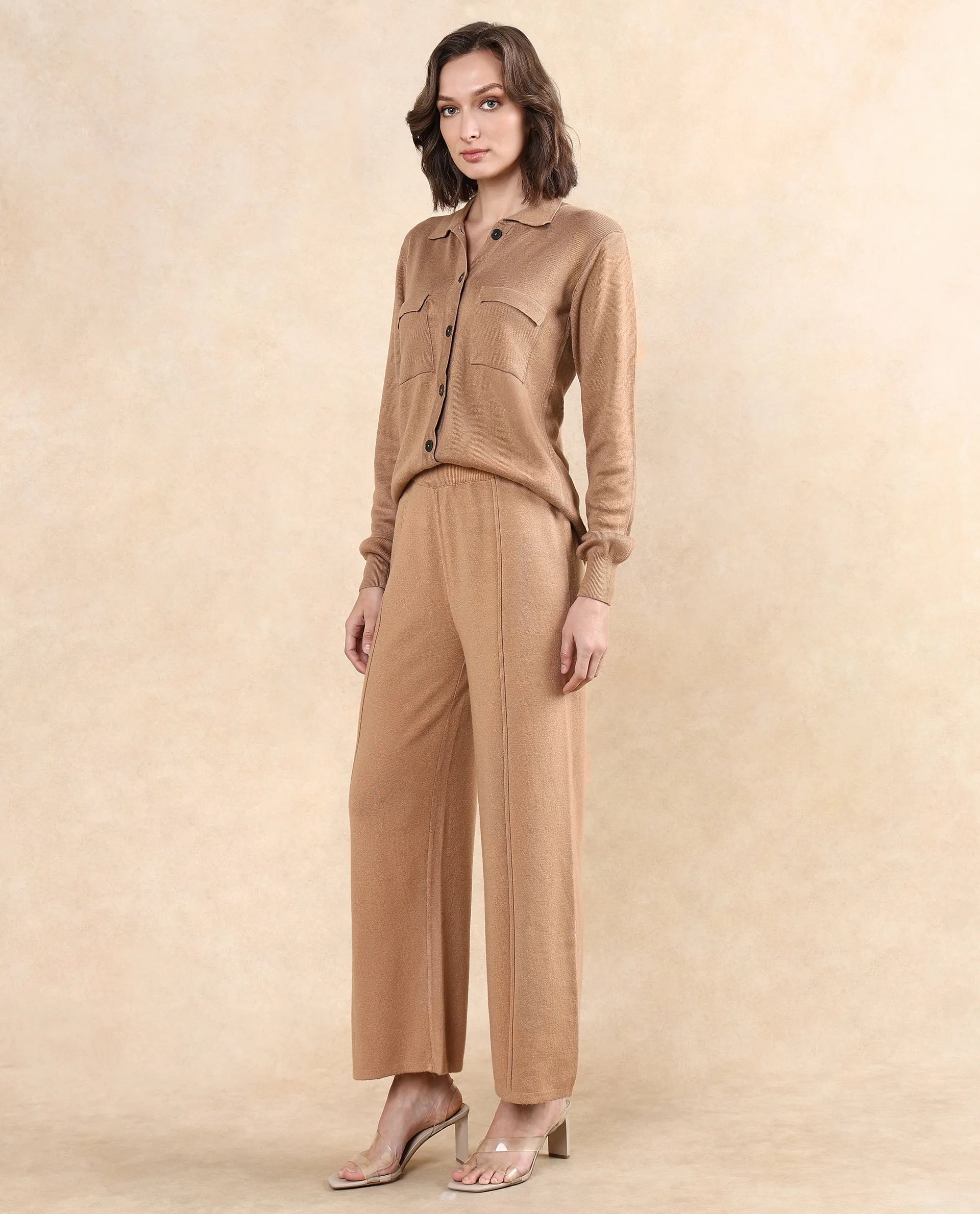 Rareism Women Omerli B Beige Oversized Fit Plain Trouser