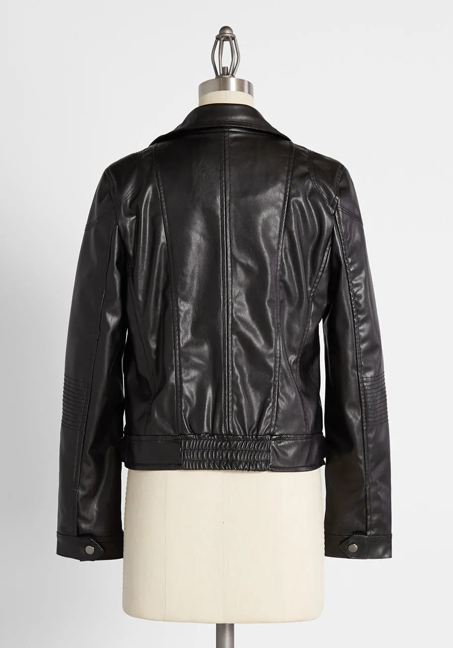 Ready For The Ride Vegan Leather Moto Jacket