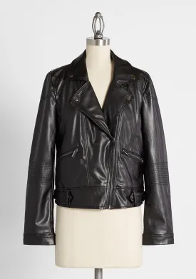 Ready For The Ride Vegan Leather Moto Jacket