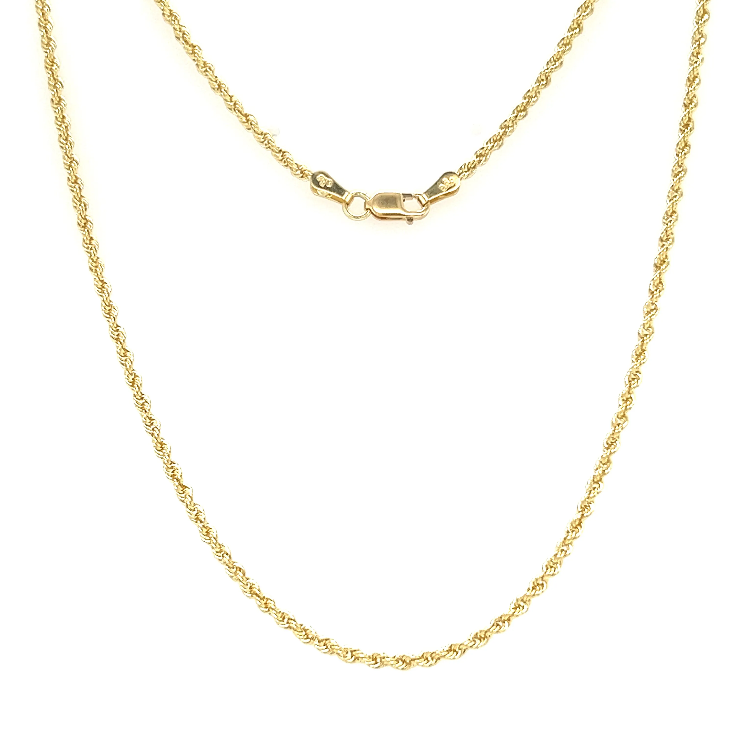 Rope Chain 2mm with 22in of Length in 10K Yellow Gold