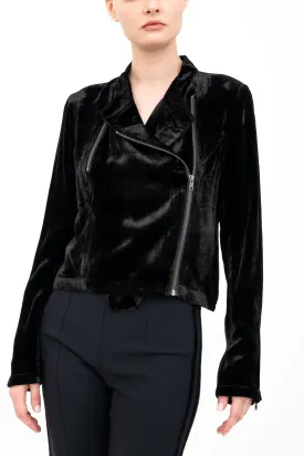 Silk Velvet Moto Jacket - AVERY H24