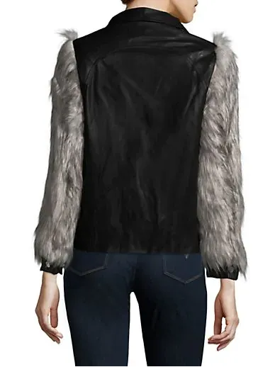 Sleeve Me... Faux Fur Leather Moto Jacket