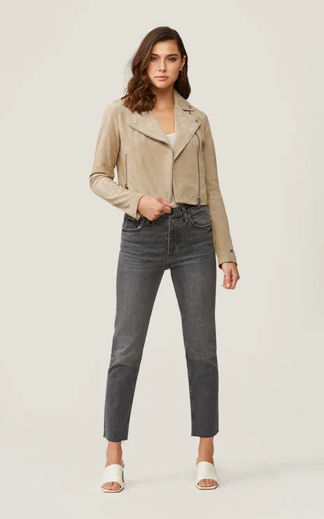 Soia & Kyo - Elaine Cropped Suede Jacket in Almond