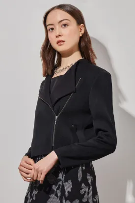 Tailored Moto Jacket - Zip-Front Knit