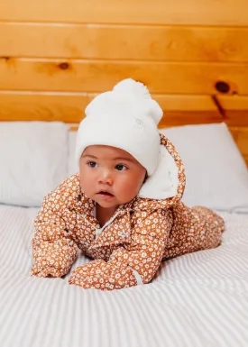 The Marshmallow Snow Suit | Brown Ditsy Floral