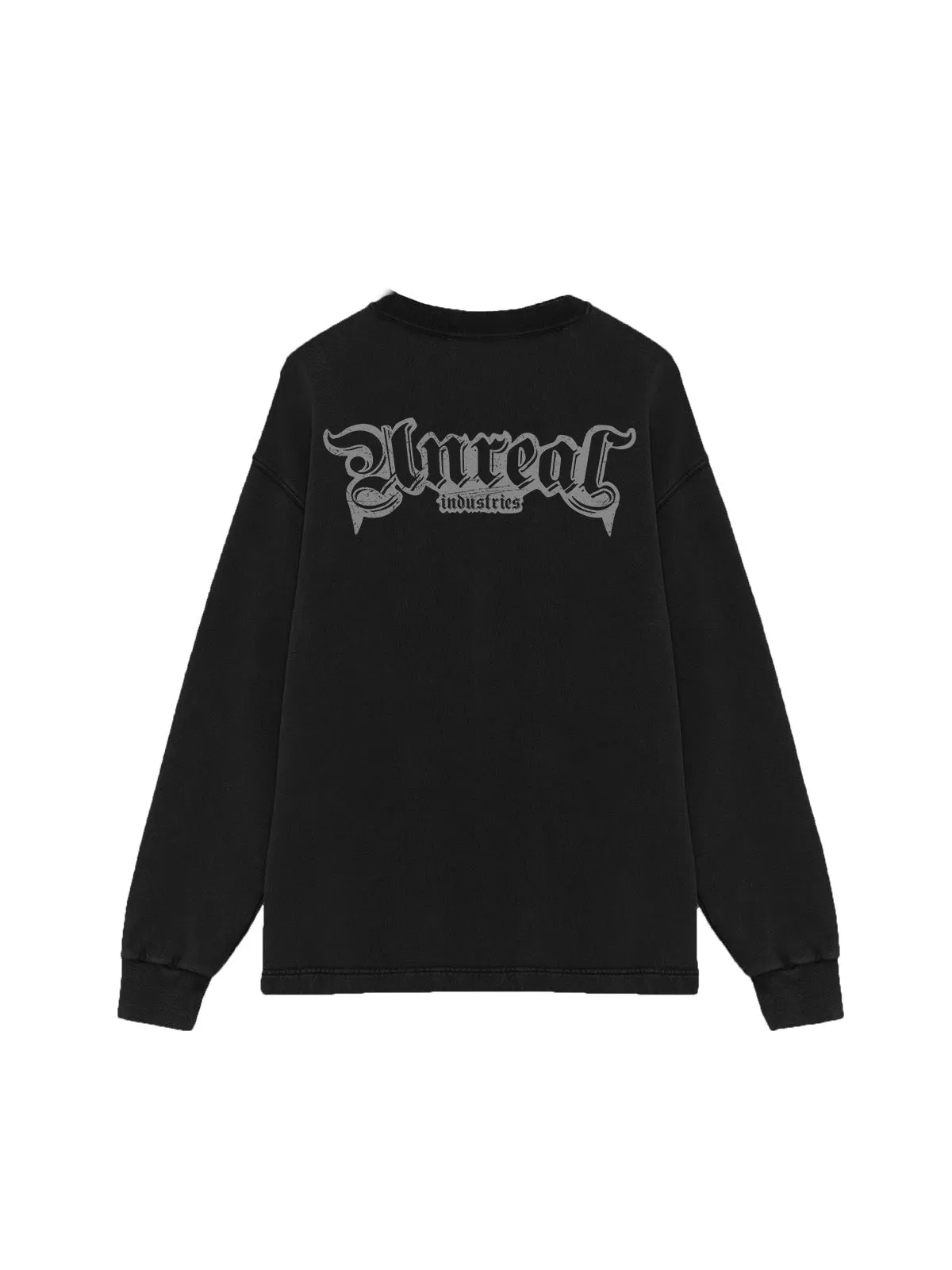 UNREAL LETTERS  Organic Cotton Crewneck Jet. Black