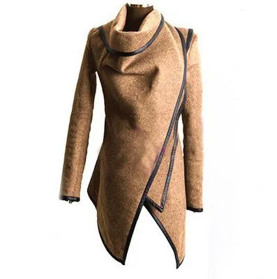 Women 2 in 1 Woolen Cape Overcoat