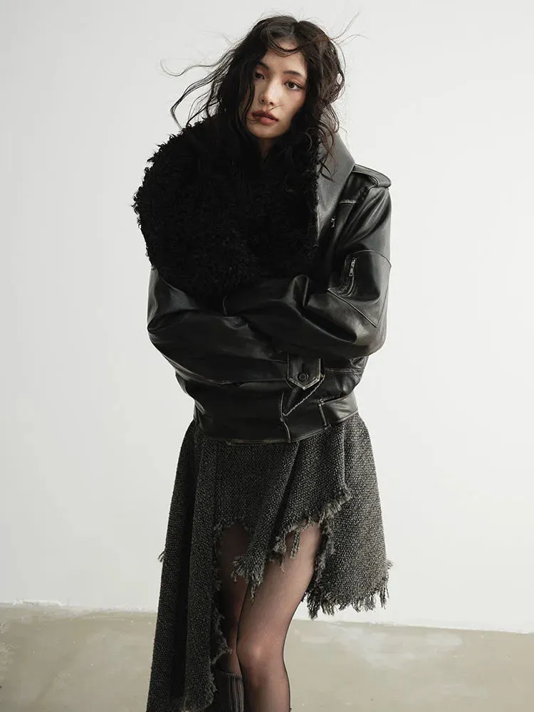 Women's Black Faux Fur Jacket – Edgy Elegance